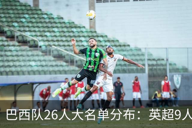 巴西队26人大名单分布：英超9人，五大联赛共计16人